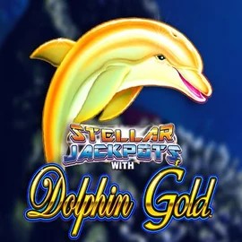 Enjoy Dolphin Gold with Stellar Jackpots by Lightning Box Game – logo hosted on domusbetscasino.it